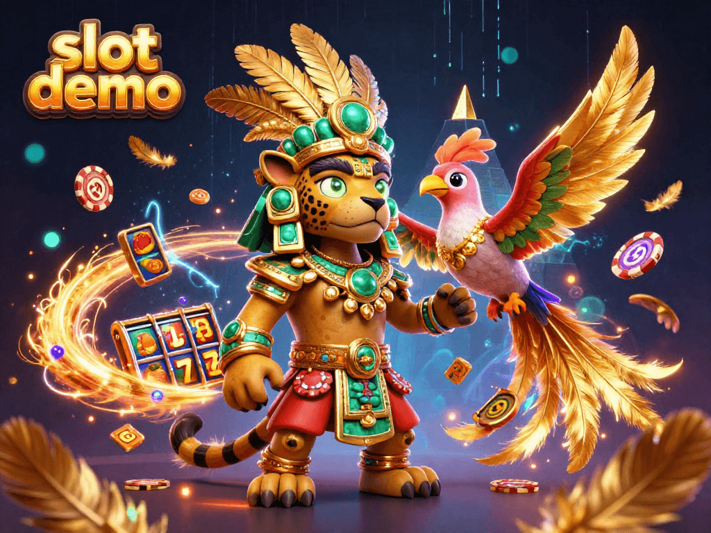 Slot demo menampilkan bagian permainan yang menarik dengan simbol slot dan jackpot.