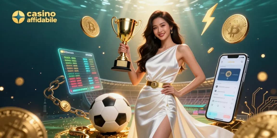 Gioca al casino non AAMS affidabile, vincendo con un trofeo in una scena dinamica 3D.