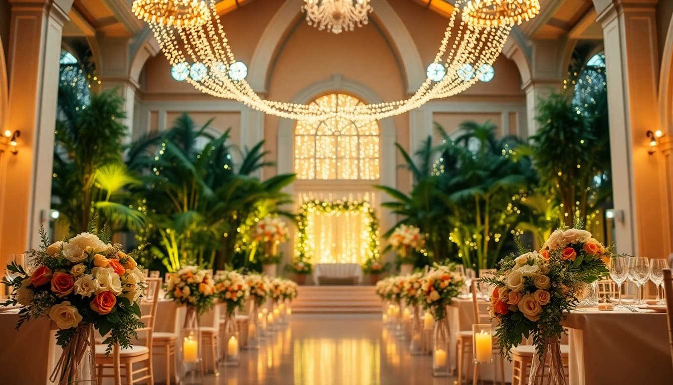 Captivating view of a Jacksonville Wedding Venue with elegant decor and romantic lighting.