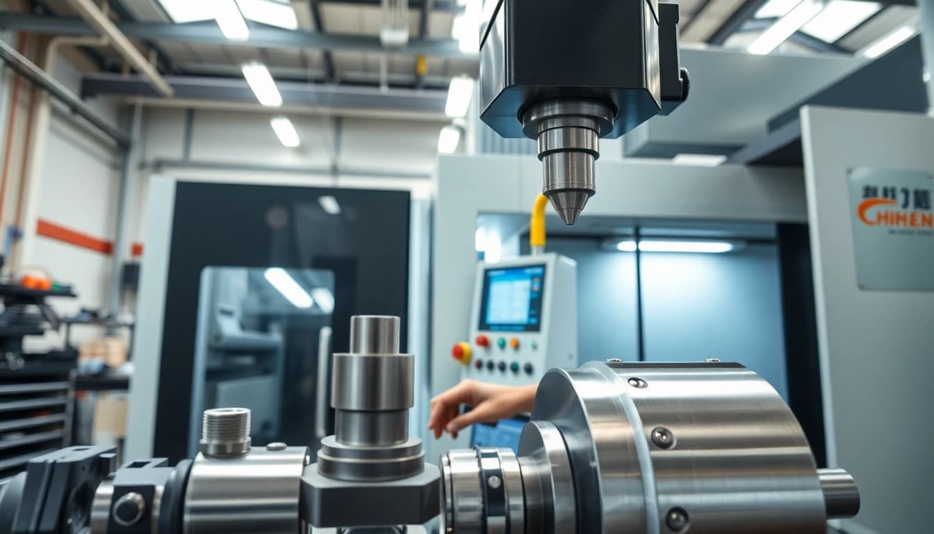 Chiheng Custom CNC Machining precision setup showcasing advanced machining tools and expert craftsmanship.