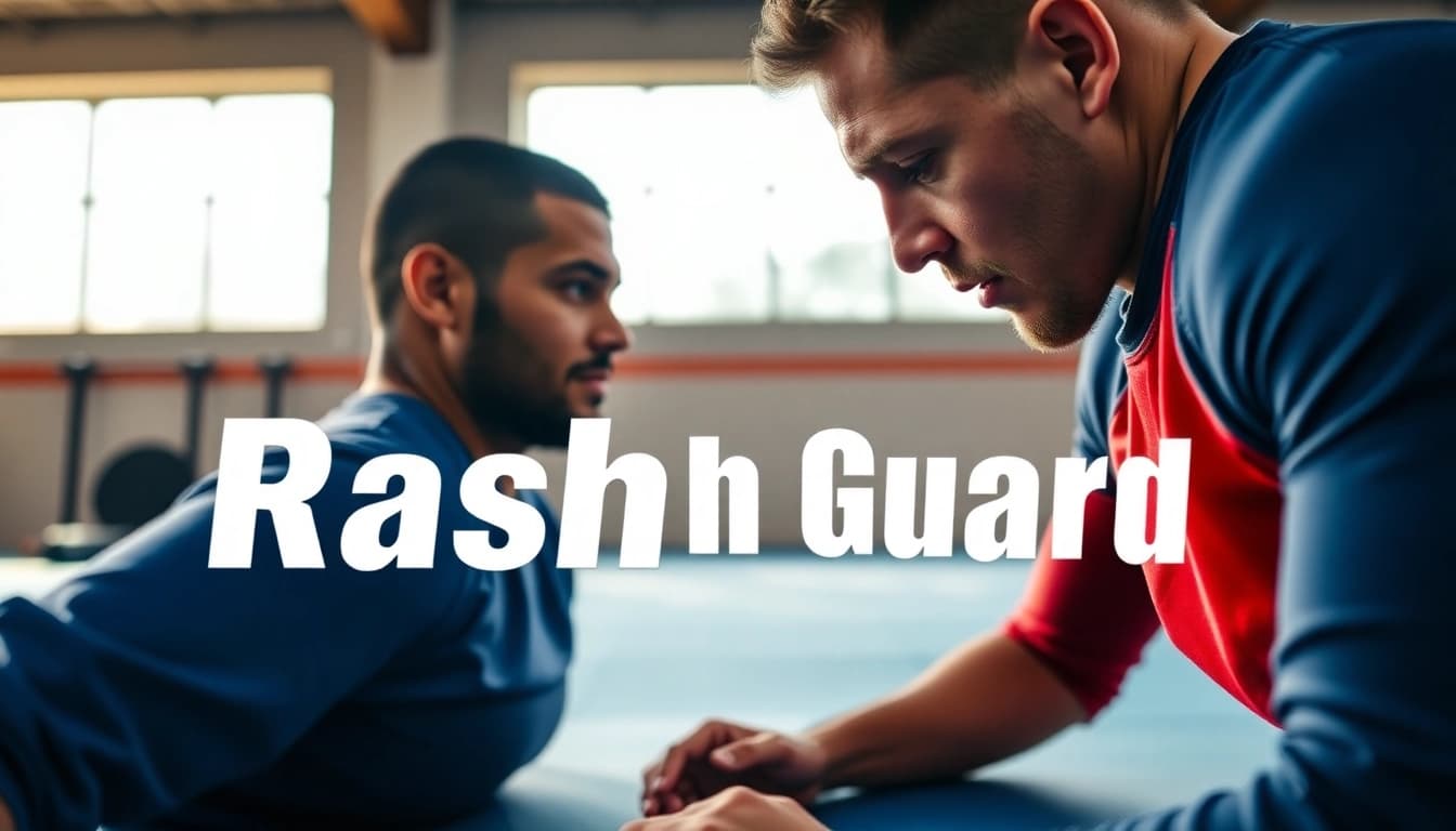 Learn about BJJ Rash Guard Guides through a dynamic training scene with an athlete in action.