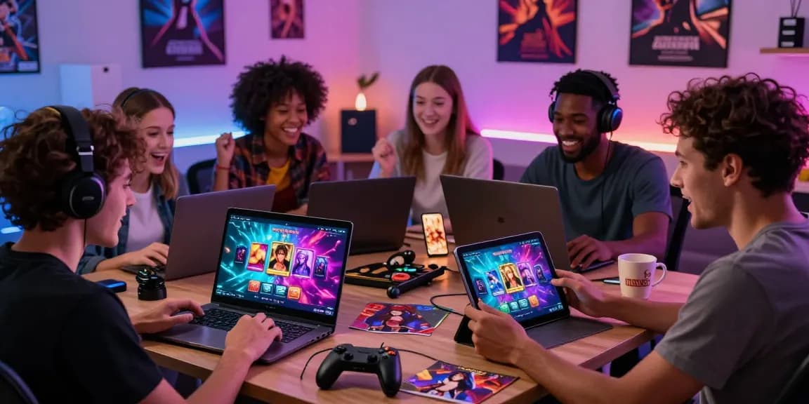 Players enjoying engaging sex games on various devices in an exciting gaming environment.