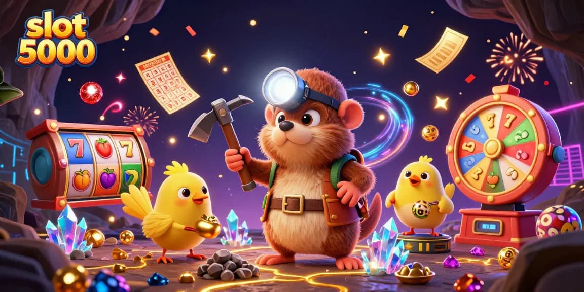 Engage with slot 5000 in a rich, festive scene featuring dynamic casino elements.