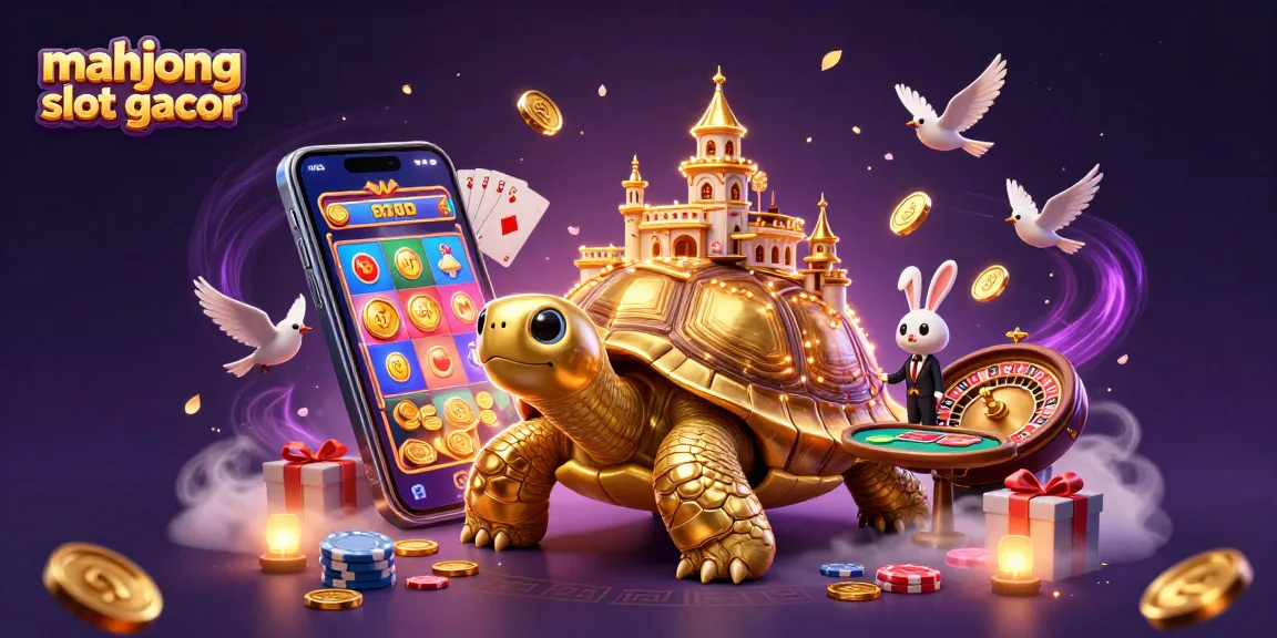 Experience thrilling wins with mahjong slot gacor as golden coins cascade from a smartphone surrounded by vibrant casino elements.