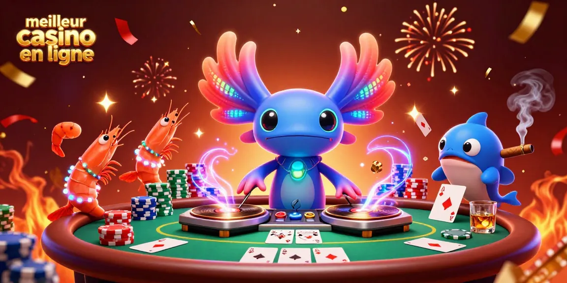 Animation dynamique au meilleur casino en ligne avec des personnages colorés et des éléments de jeu.