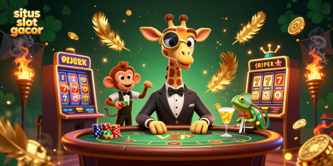Situs slot gacor showcases vibrant slot machines and animated casino characters for an exciting gaming experience.