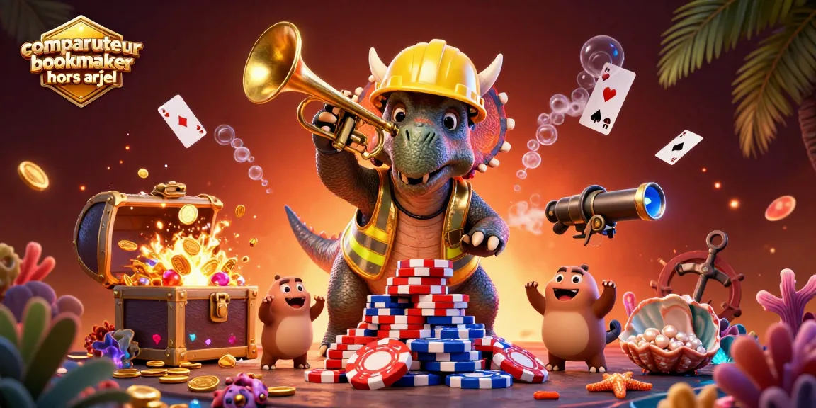 Comparer les cotes des bookmakers hors ARJEL dans une scène de casino dynamique avec des dinosaures.