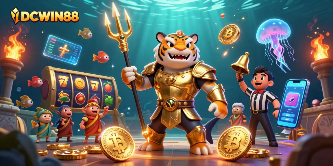 Experience thrilling gaming action with IDCWIN88's vibrant underwater casino showdown.