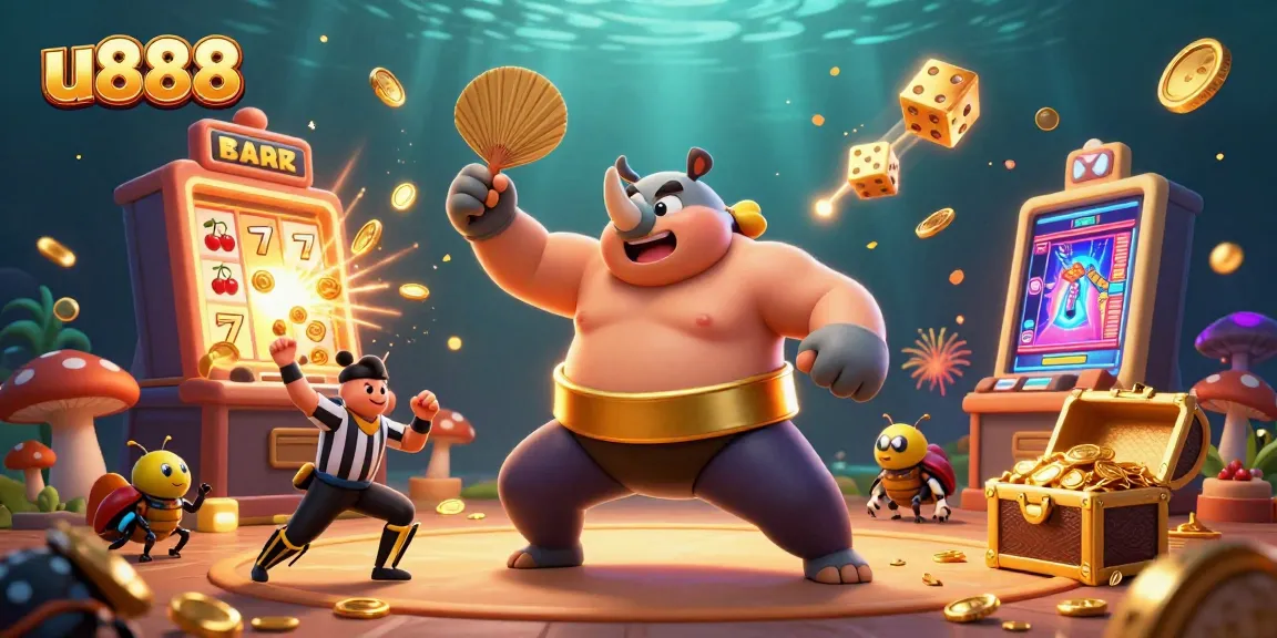 Experience the excitement of u888 with vibrant casino elements and engaging characters.