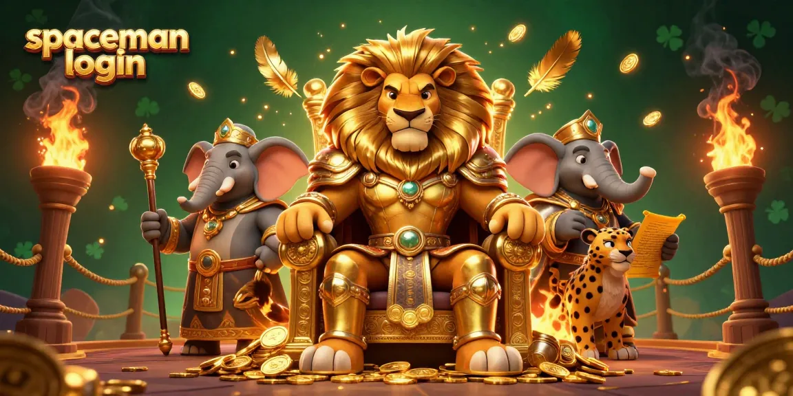 Experience the excitement of spaceman login with golden coins and vivid gambling elements.