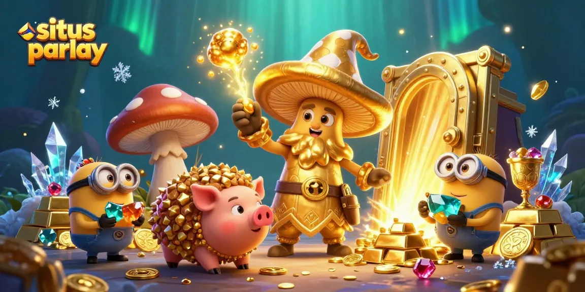 Experience situs parlay excitement with a golden wizard, treasures, and dynamic energy.