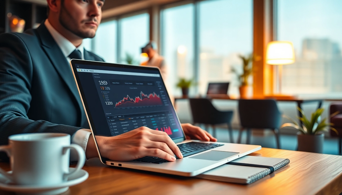Menampilkan pemain togel online menganalisis data di laptop dalam suasana profesional.