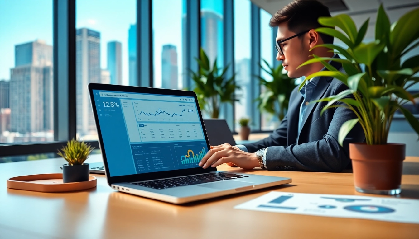 Utilizing a linkedin sales navigator scraper for data analysis in a modern office.