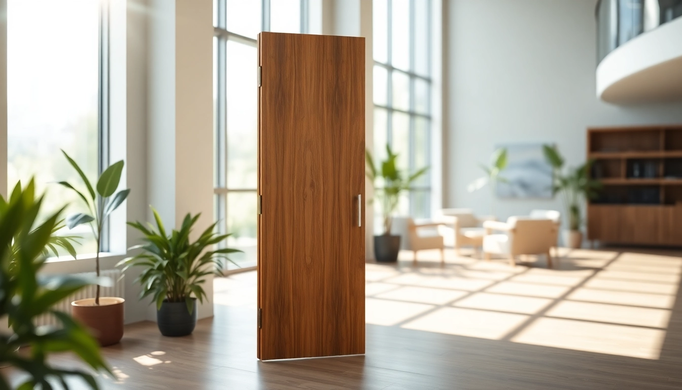 Open a stylish single leaf swing door showcasing modern design in a bright space.