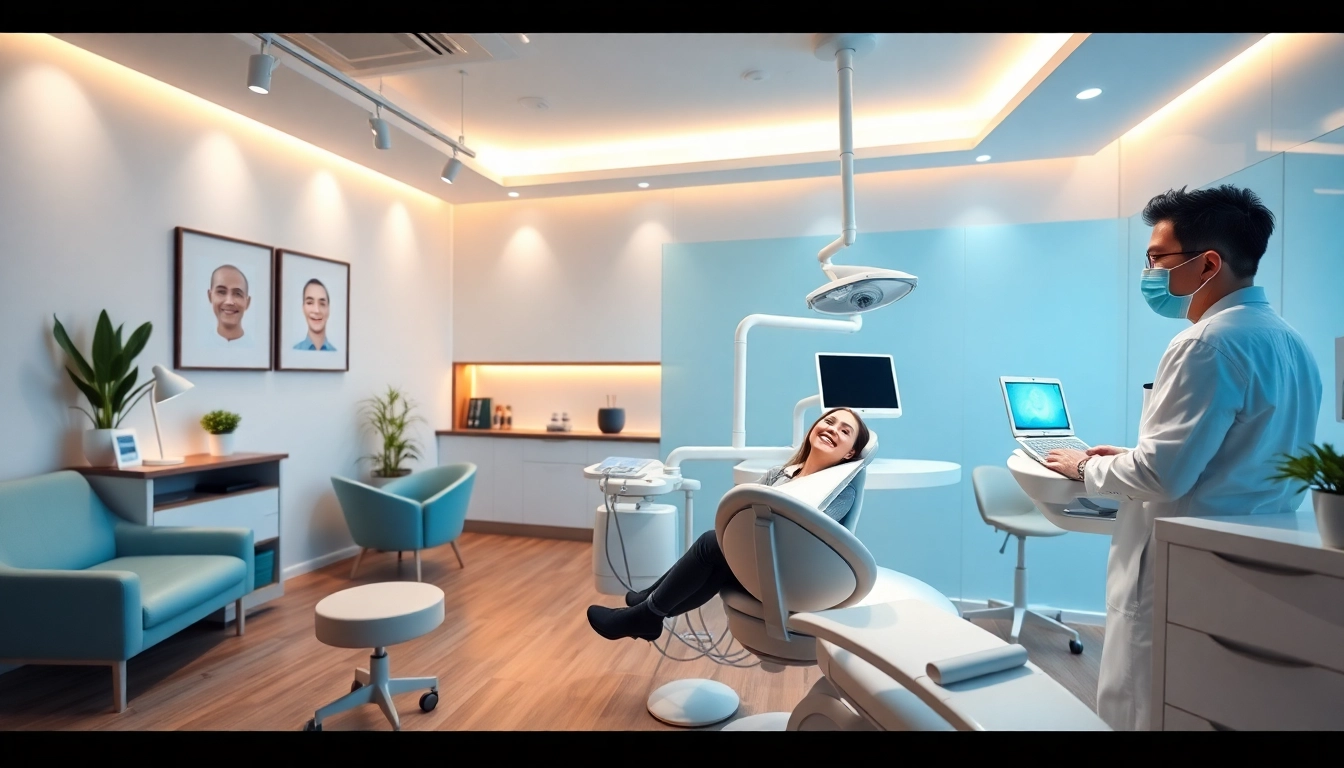 The best teeth whitening clinic in Kuala Lumpur featuring a modern dental treatment room with advanced whitening equipment and a smiling patient.