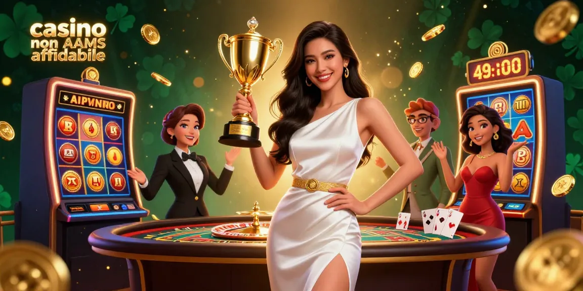 Vivi l'emozione di vincere nei casinò non AAMS affidabili con una splendida donna asiatica che festeggia una vittoria al jackpot.