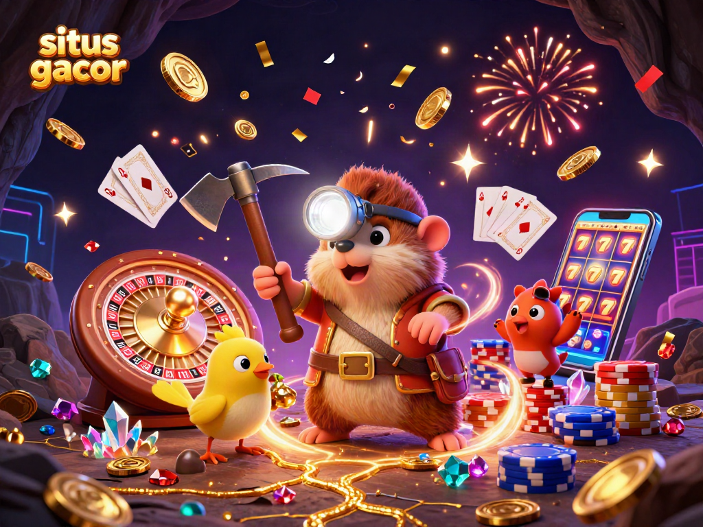 Engage in thrilling gameplay at situs gacor with a treasure-hunting adventure in a vibrant casino setting.