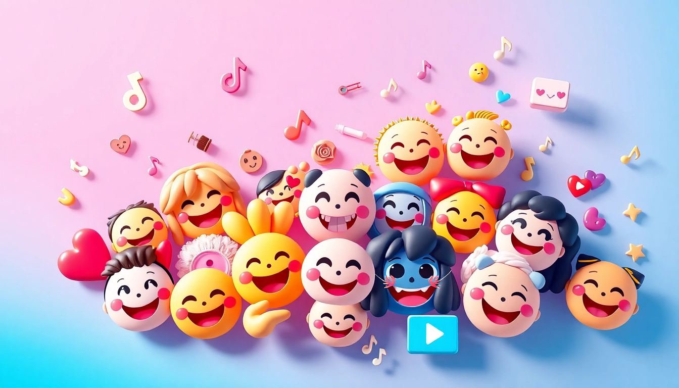 Engaging display of colorful tiktok emojis highlighting their playful nature and creativity.