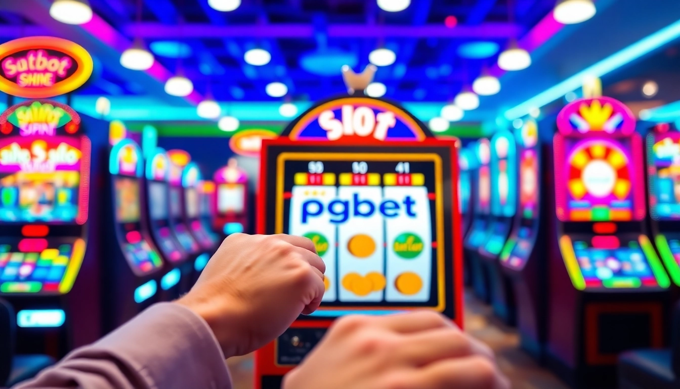Bermain dengan mesin slot pgbet slot yang penuh warna dan gemerlap, menambah suasana menarik.