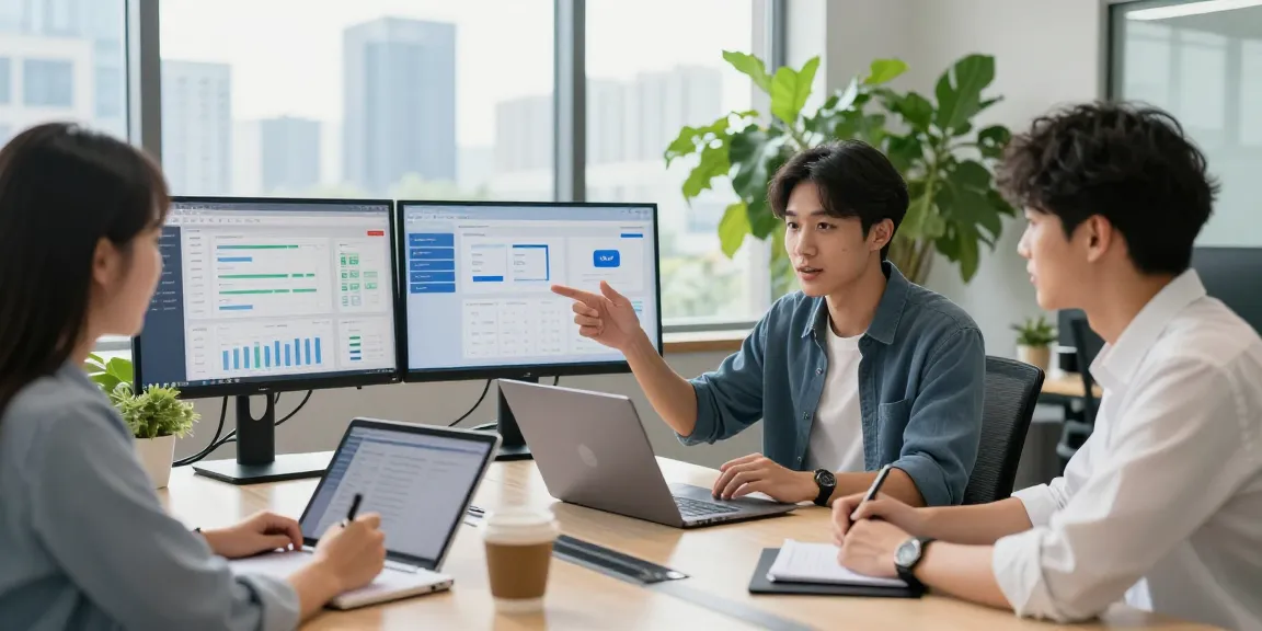 Collaboration in a modern office showcasing reseller hosting services and analytics.