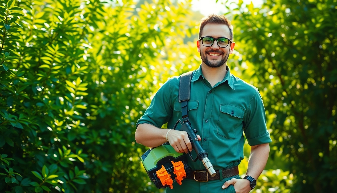 Green bug exterminator utilizing eco-friendly methods in a vibrant garden.