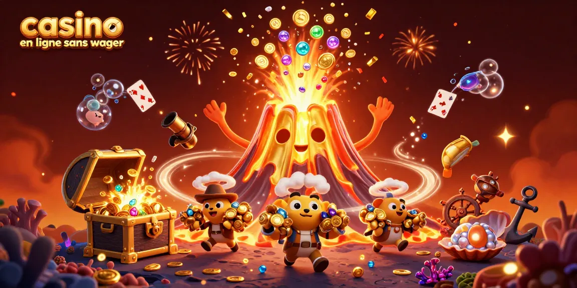 Vivez l'excitation du casino en ligne sans wager avec des trésors éclatants et des personnages animés.