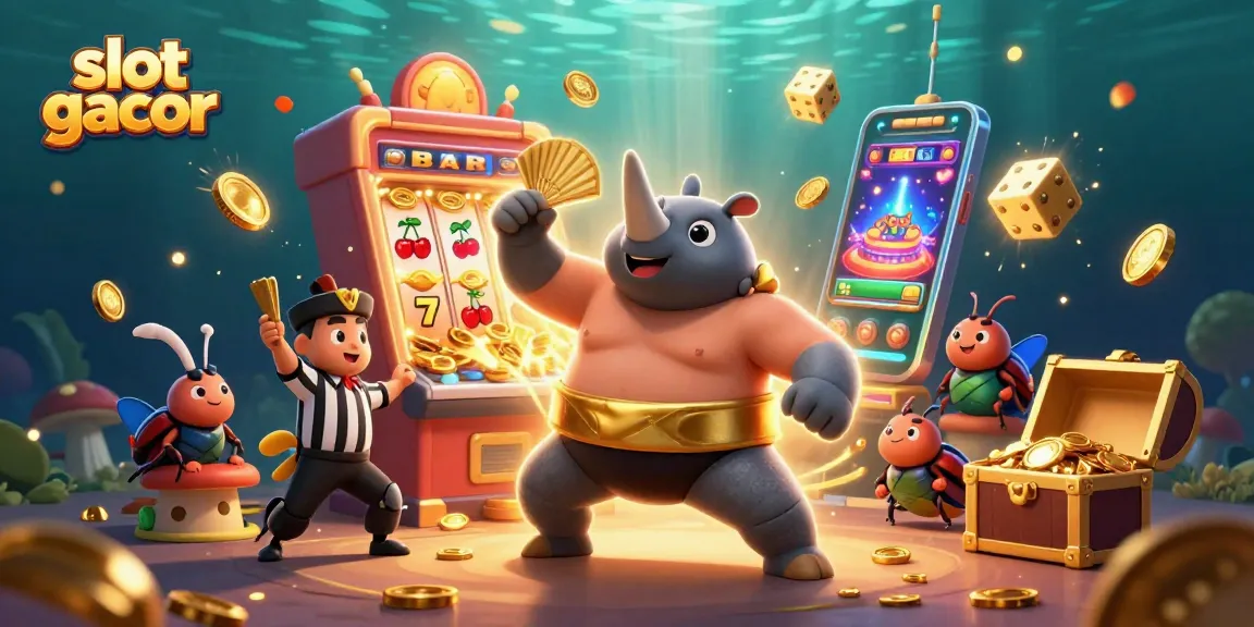 Experience the excitement of slot gacor as the beetle champion dominates the casino scene with flying coins.