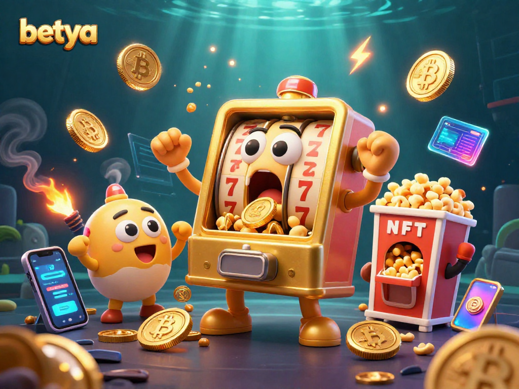 Experience the thrilling jackpot with betya's stunning 3D golden slot machine illustration.