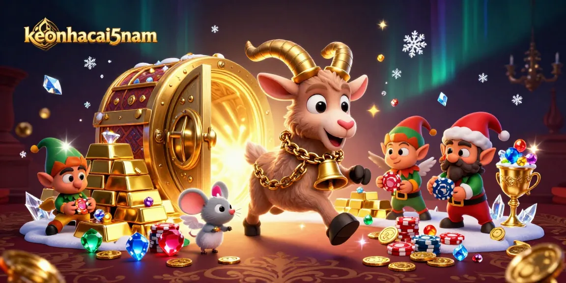Bet with strategy at keonhacai5nam to win big in a vibrant, festive casino setting.