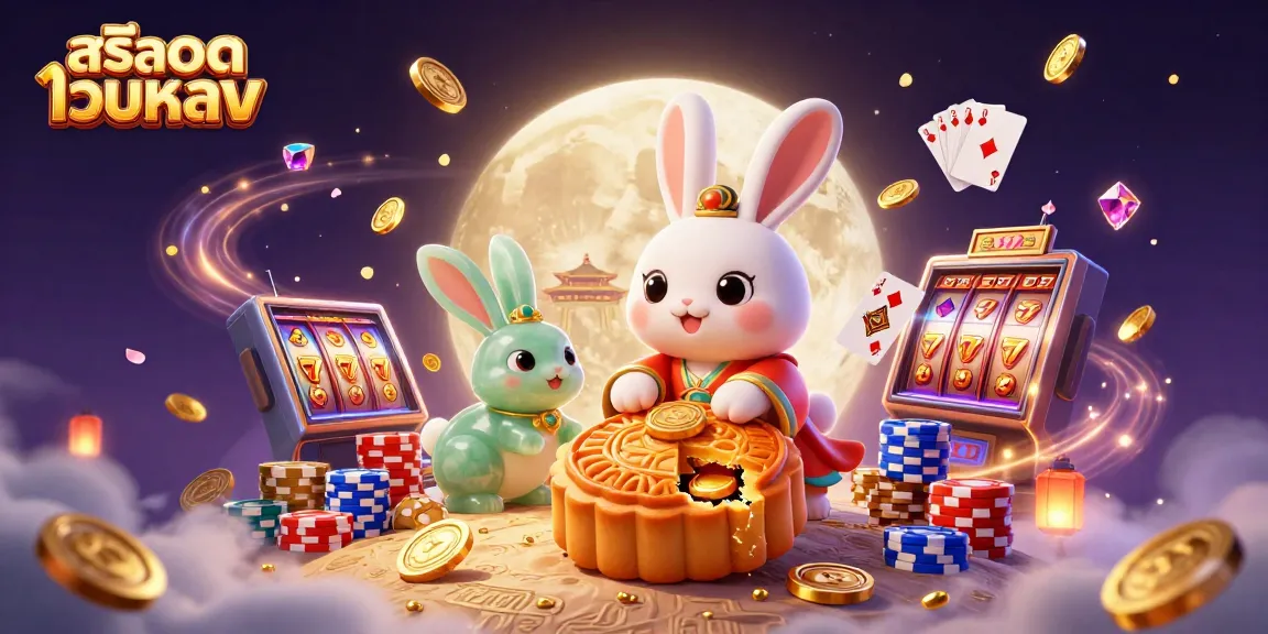 Spin slots and win big with สล็อตเว็บตรง in this captivating moon-themed casino illustration.