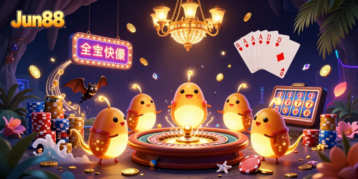 Experience the thrill of Jun88 with glowing glowworms, casino elements, and immersive gameplay.