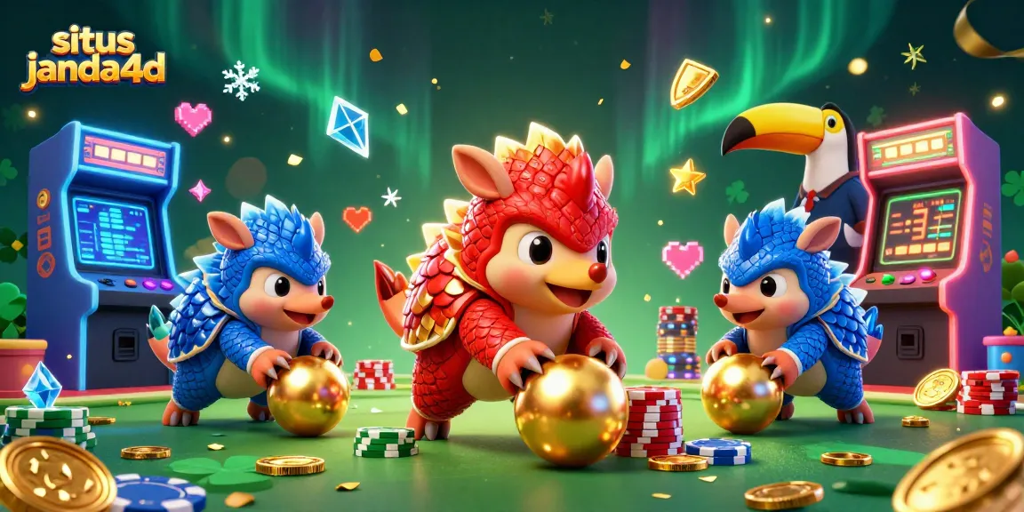Situs janda4d mempersembahkan pangolin bersaing dalam permainan kasino dengan chip poker cerah.