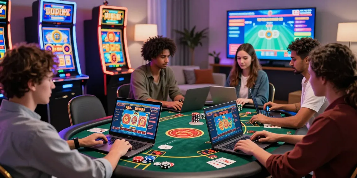 Expérience de jeu passionnante dans un casino en ligne français avec des joueurs s'engageant sur divers appareils.