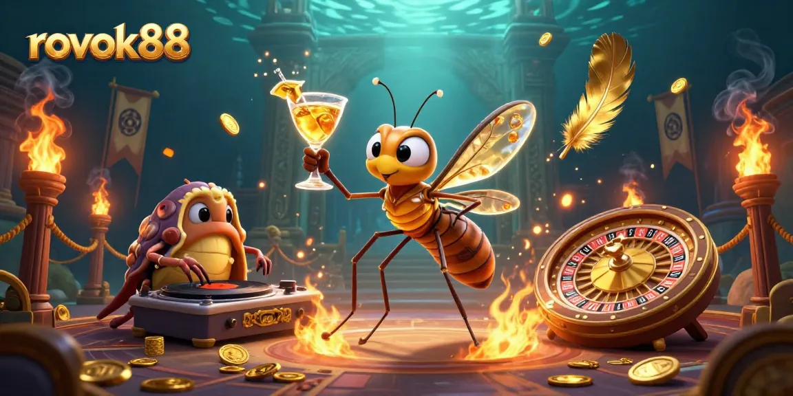 Experience thrilling gameplay with rokok88's vibrant casino scene featuring unique animated characters.
