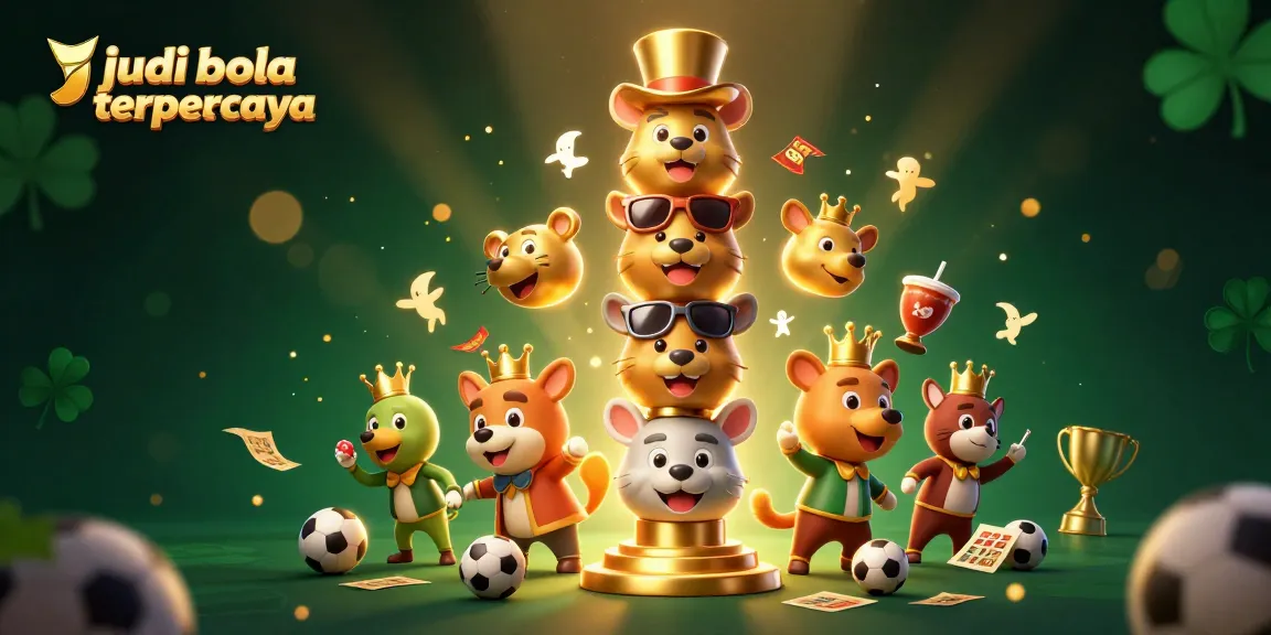 Engage with judi bola terpercaya through thrilling sports betting visuals featuring dynamic characters and elements.