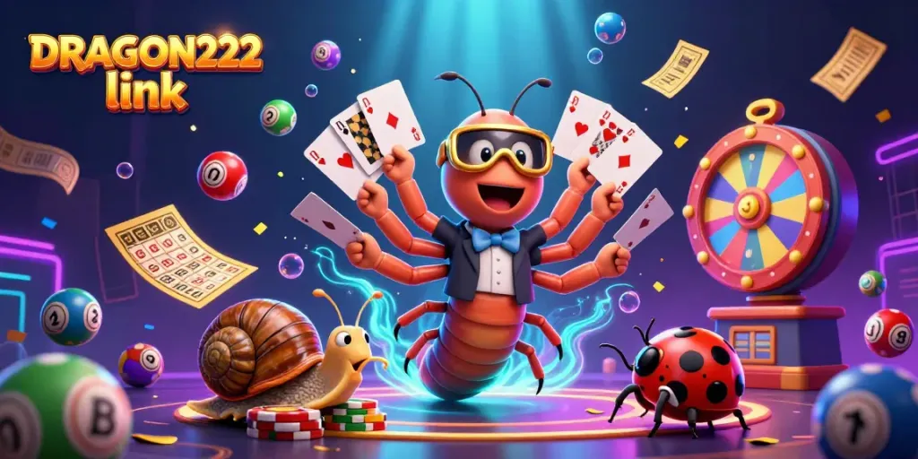 Experience thrilling gameplay with the DRAGON222 link, showcasing vibrant casino elements and characters.
