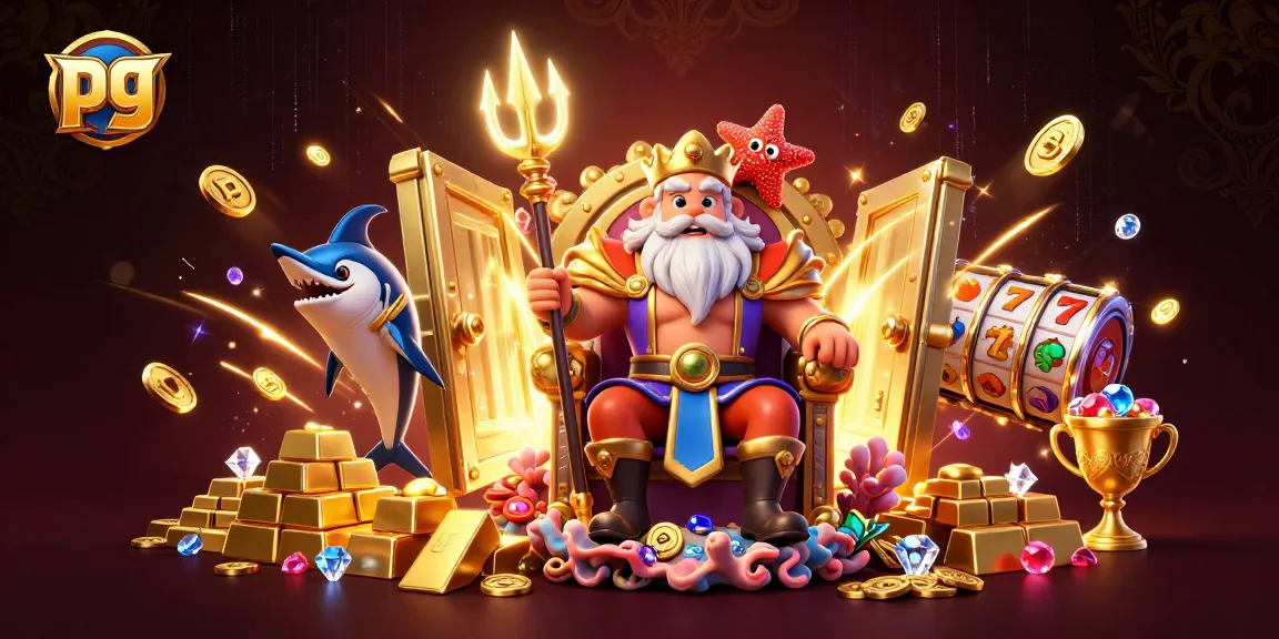 Experience excitement with pg-themed slots and treasures in a magical casino scene.