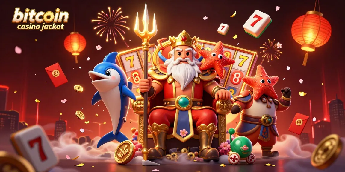 Experience the excitement of bitcoin casino jackpot slots with Neptune and friends spinning reels.