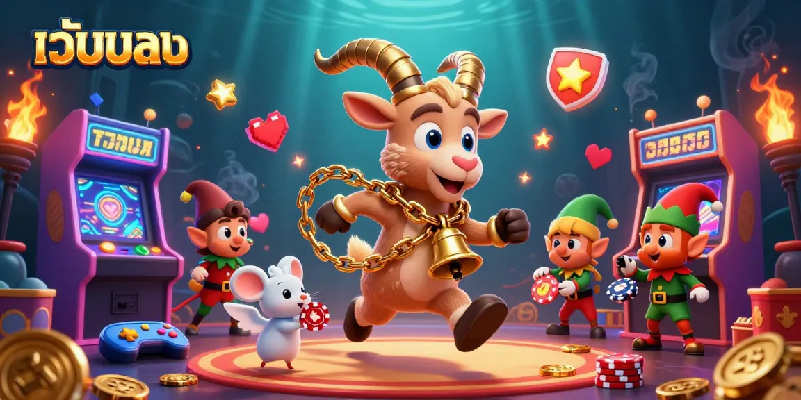 Bet on เว็บบอล with festive characters in a dynamic casino scene filled with colorful gaming elements.