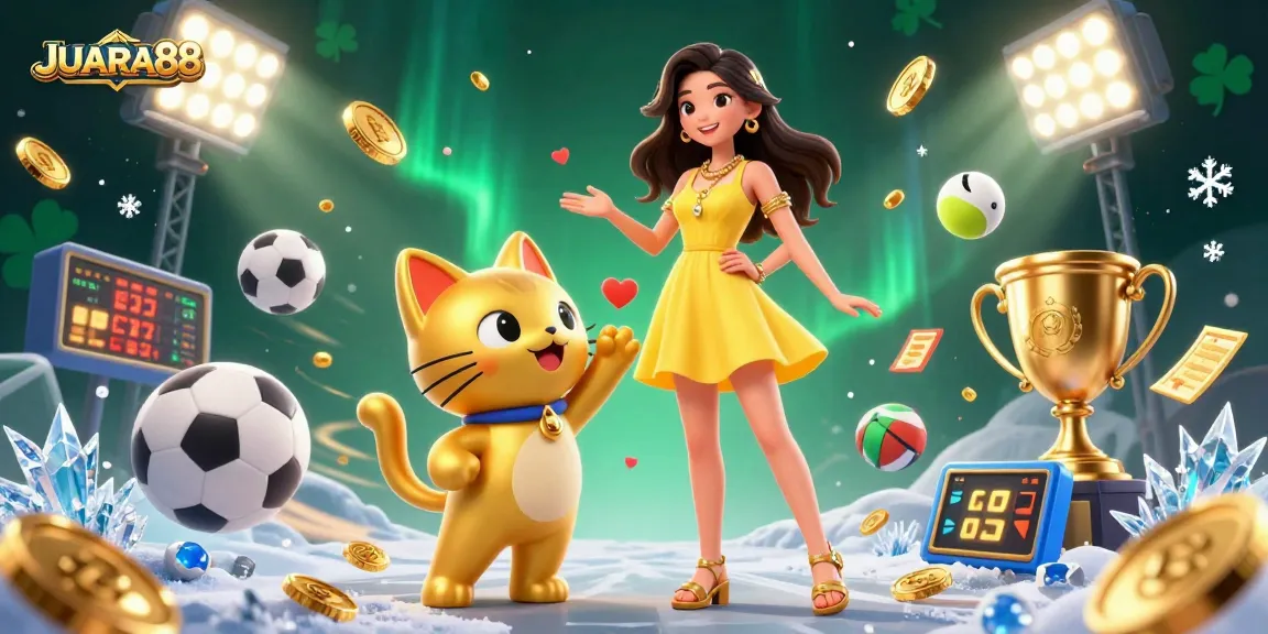 Experience the thrill of JUARA88 with lucky charm characters and exciting sports betting moments.