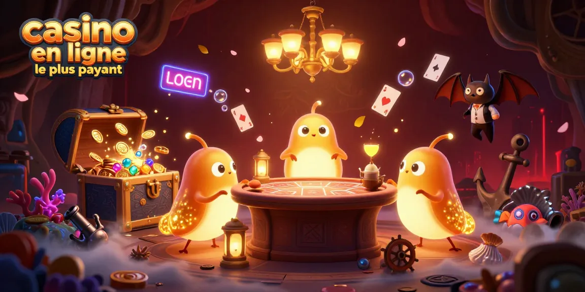 Casino en ligne le plus payant animé par des vers luisants illuminant une salle de jeux aquatique