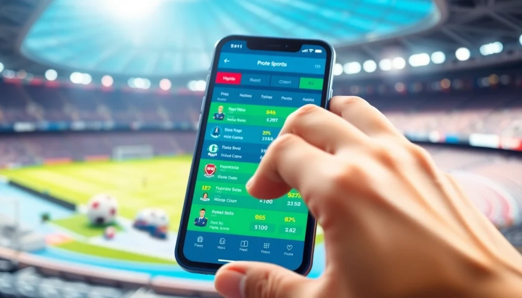 Engaging user interface of best sports betting sites in India displayed on a smartphone.