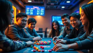 Keseruan bermain togel online dengan teman-teman di meja permainan yang energik.