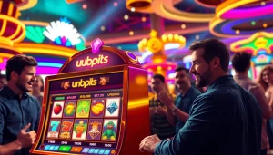 Rasakan pengalaman Unogg slot game yang mendebarkan dengan pemain yang menikmati suasana kasino.