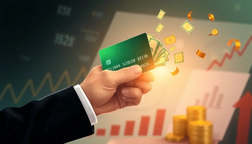 카드깡을 설명하는 신용카드와 현금 흐름의 비유적 이미지