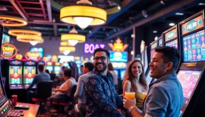 Slot terpercaya dengan pemain yang meraih kemenangan di mesin slot online yang penuh warna.