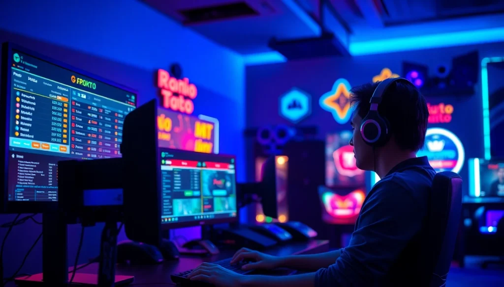 Menampilkan pengalaman bermain komengtoto gacor dengan gamer serius di ruang modern.