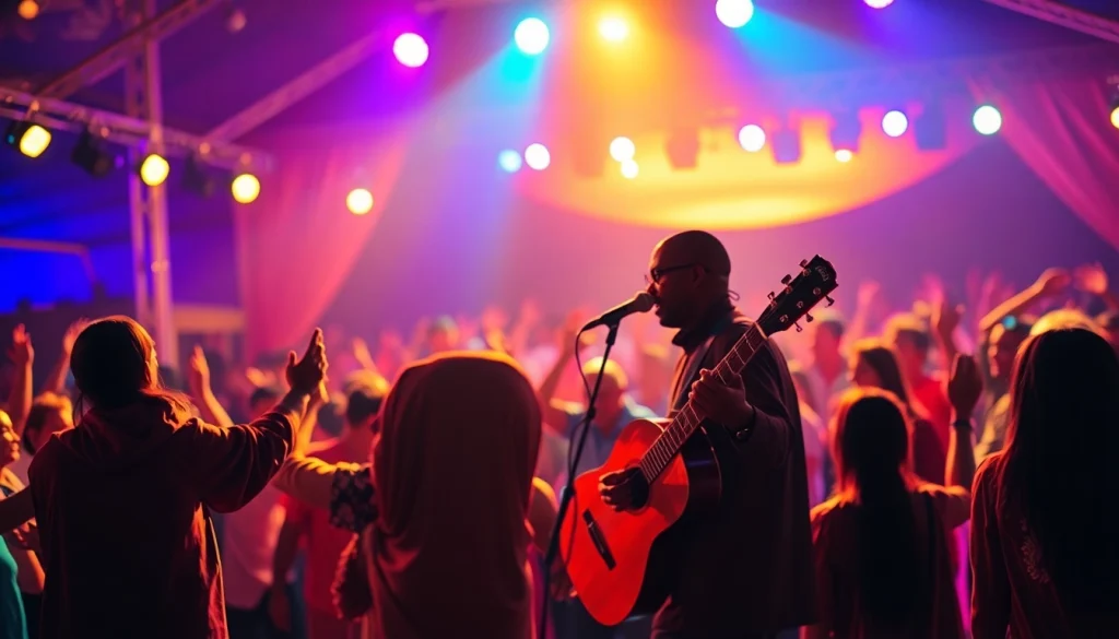 Experience kora live music with vibrant performers captivating the audience at a festival.