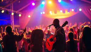 Experience kora live music with vibrant performers captivating the audience at a festival.