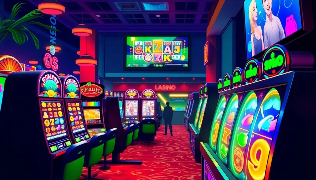 Putar slot online dengan berbagai permainan menarik dan lampu terang.